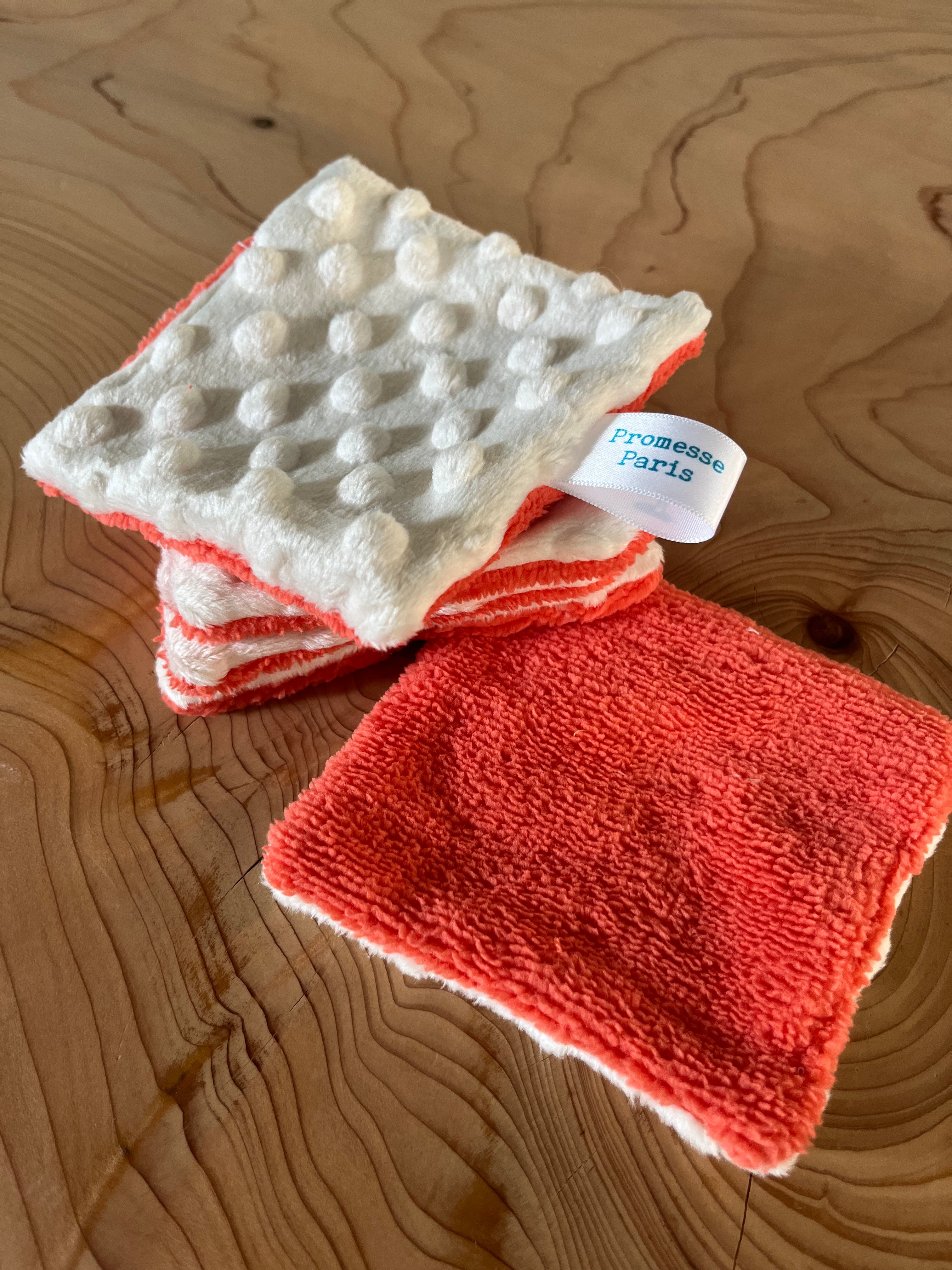 Lingettes Milky Blanc et Bambou Corail - Lot de 5